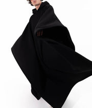 Oversized Poncho Hoodie（Black）