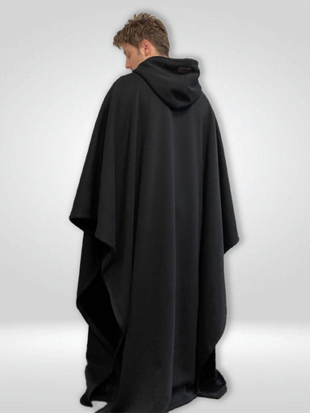 Oversized Poncho Hoodie（Black）