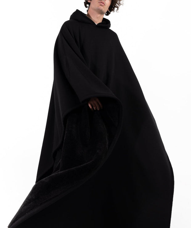 Oversized Poncho Hoodie（Black）