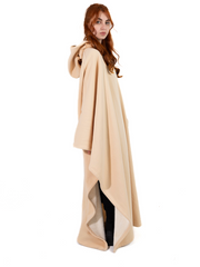 Oversized Poncho Hoodie（Beige)