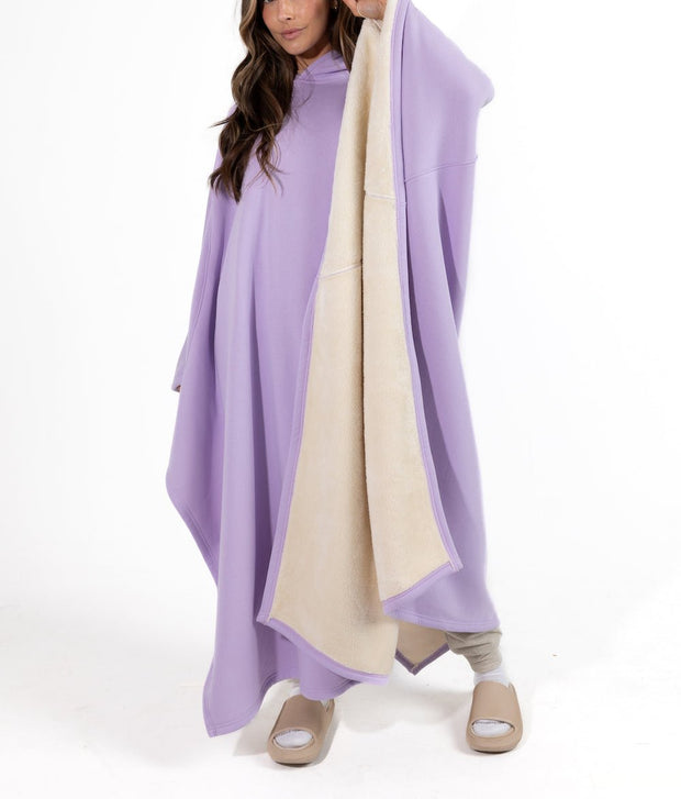 Oversized Poncho Hoodie（Light Purple)